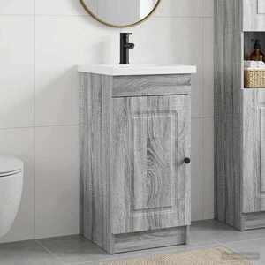 Imagine vidaXL Mobilă de baie cu chiuvetă Sonoma gri 42 x 40 x 84, 5 cm