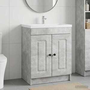 Imagine vidaXL Dulap de baie sub chiuvetă Gri Beton 78, 5 x 37, 5 x 81 cm