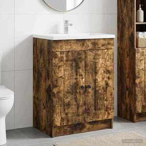Imagine vidaXL Dulap de baie sub chiuvetă Stejar fumuriu 78, 5 x 37, 5 x 81 cm