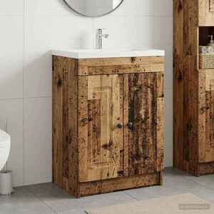 Imagine vidaXL Dulap de baie sub chiuvetă Lemn vechi 78, 5 x 37, 5 x 81 cm