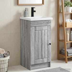 Imagine vidaXL Mobilă de baie cu chiuvetă Sonoma gri 42 x 40 x 84, 5 cm