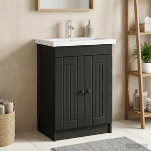 Imagine vidaXL Dulap de baie sub chiuvetă Negru 78, 5 x 37, 5 x 81 cm