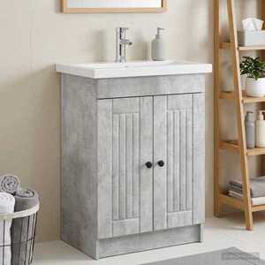 Imagine vidaXL Dulap de baie sub chiuvetă Gri Beton 78, 5 x 37, 5 x 81 cm