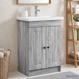 Imagine vidaXL Dulap de baie sub chiuvetă Sonoma gri 78, 5 x 37, 5 x 81 cm