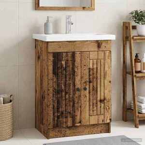 Imagine vidaXL Dulap de baie sub chiuvetă Lemn vechi 78, 5 x 37, 5 x 81 cm