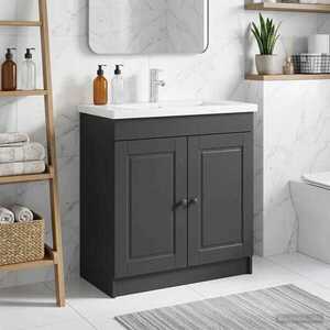 Imagine vidaXL Dulap de baie sub chiuvetă Negru 78, 5 x 37, 5 x 81 cm