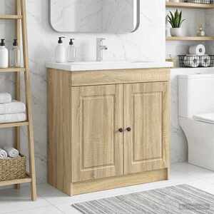 Imagine vidaXL Dulap de baie sub chiuvetă Stejar Sonoma 78, 5 x 37, 5 x 81 cm