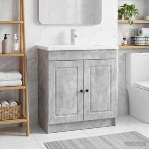 Imagine vidaXL Dulap de baie sub chiuvetă Gri Beton 78, 5 x 37, 5 x 81 cm