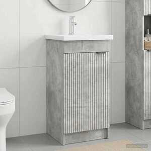 Imagine vidaXL Mobilă de baie cu chiuvetă Gri Beton 42 x 40 x 84, 5 cm