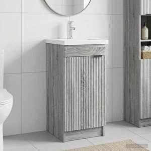 Imagine vidaXL Mobilă de baie cu chiuvetă Sonoma gri 42 x 40 x 84, 5 cm