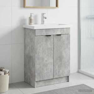 Imagine vidaXL Dulap de baie sub chiuvetă Gri Beton 56 x 37, 5 x 81 cm