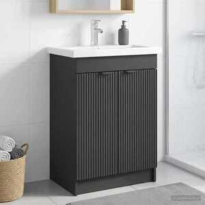Imagine vidaXL Dulap de baie sub chiuvetă Negru 78, 5 x 37, 5 x 81 cm