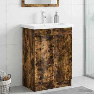 Imagine vidaXL Dulap de baie sub chiuvetă Stejar fumuriu 78, 5 x 37, 5 x 81 cm