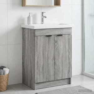 Imagine vidaXL Dulap de baie sub chiuvetă Sonoma gri 78, 5 x 37, 5 x 81 cm