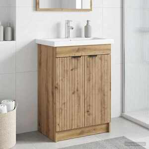 Imagine vidaXL Dulap de baie sub chiuvetă Stejar Artizanal 78, 5 x 37, 5 x 81 cm