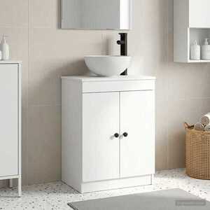 Imagine vidaXL Mobilă de baie cu chiuvetă Alb 54 x 35 x 83 cm Lemn prelucrat