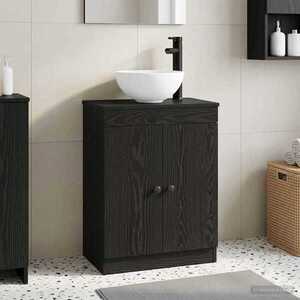 Imagine vidaXL Mobilă de baie cu chiuvetă Negru 54 x 35 x 83 cm Lemn prelucrat