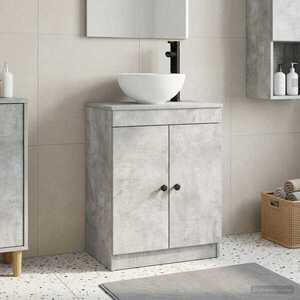 Imagine vidaXL Mobilă de baie cu chiuvetă Gri Beton 54 x 35 x 83 cm