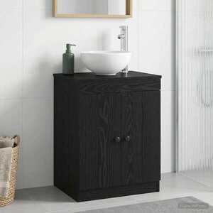 Imagine vidaXL Dulap de Baie Negru 54 x 41 x 70 cm Lemn prelucrat