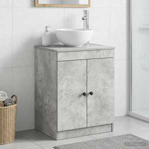 Imagine vidaXL Dulap de Baie Gri Beton 54 x 41 x 70 cm Lemn prelucrat
