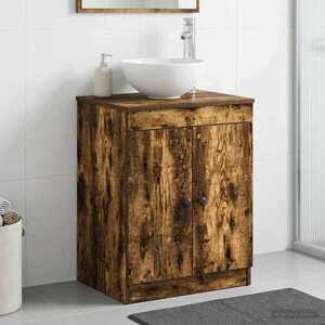 Imagine vidaXL Dulap de Baie Stejar fumuriu 54 x 41 x 70 cm Lemn prelucrat
