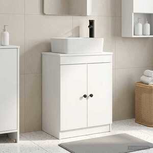 Imagine vidaXL Mobilă de baie cu chiuvetă Alb 54 x 35 x 83 cm Lemn prelucrat