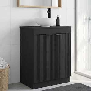 Imagine vidaXL Mobilă de baie cu chiuvetă Negru 54 x 35 x 83 cm Lemn prelucrat