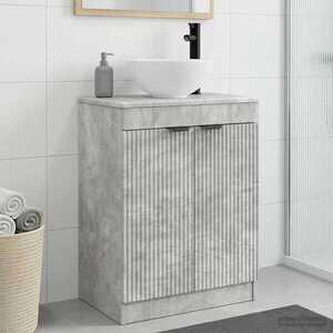 Imagine vidaXL Mobilă de baie cu chiuvetă Gri Beton 54 x 35 x 83 cm