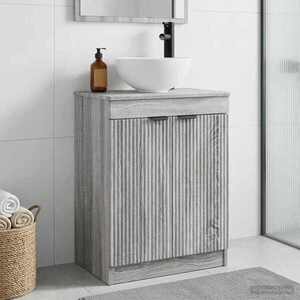 Imagine vidaXL Mobilă de baie cu chiuvetă Sonoma gri 54 x 35 x 83 cm
