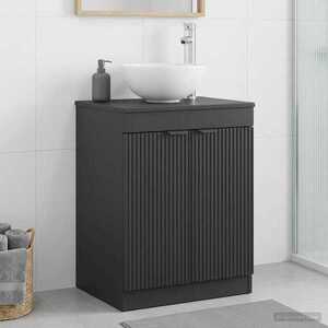 Imagine vidaXL Dulap de Baie Negru 54 x 41 x 70 cm Lemn prelucrat