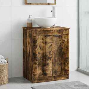 Imagine vidaXL Dulap de Baie Stejar fumuriu 54 x 41 x 70 cm Lemn prelucrat