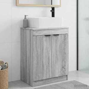 Imagine vidaXL Mobilă de baie cu chiuvetă Sonoma gri 54 x 35 x 83 cm