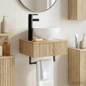 Imagine vidaXL Basin de spălare montat pe perete Stejar Sonoma 40 x 35 x 39 cm