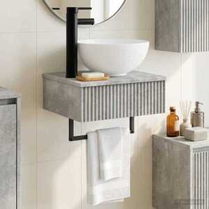 Imagine vidaXL Basin de spălare montat pe perete Gri Beton 40 x 35 x 39 cm