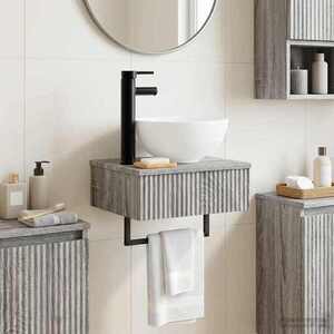 Imagine vidaXL Basin de spălare montat pe perete Sonoma gri 40 x 35 x 39 cm