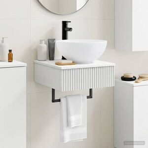 Imagine vidaXL Basin de spălare montat pe perete Alb foarte lucios