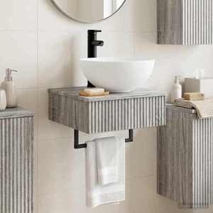 Imagine vidaXL Basin de spălare montat pe perete Sonoma gri 40 x 41 x 40, 5 cm