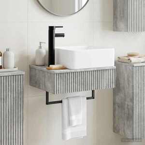 Imagine vidaXL Basin de spălare montat pe perete Gri Beton 50 x 41 x 39 cm