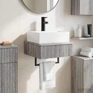 Imagine vidaXL Basin de spălare montat pe perete Sonoma gri 40 x 41 x 39 cm