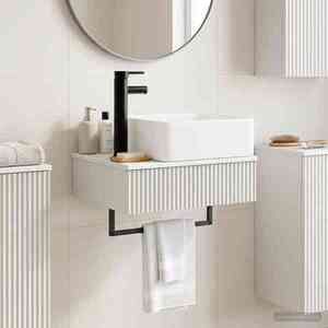 Imagine vidaXL Basin de spălare montat pe perete Alb 53 x 35 x 39 cm
