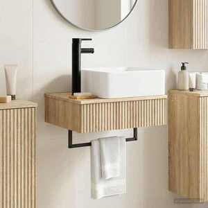 Imagine vidaXL Basin de spălare montat pe perete Stejar Sonoma 53 x 35 x 39 cm