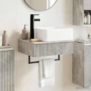 Imagine vidaXL Basin de spălare montat pe perete Gri Beton 53 x 35 x 39 cm