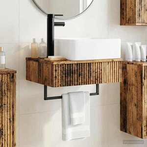 Imagine vidaXL Basin de spălare montat pe perete Lemn vechi 53 x 35 x 39 cm