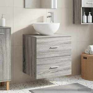 Imagine vidaXL Chiuvetă de baie suspendată Sonoma gri 49, 5 x 35 x 63 cm
