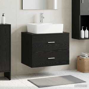 Imagine vidaXL Dulap de baie montat pe perete Stejar Negru 62, 5 x 44, 5 x 50 cm