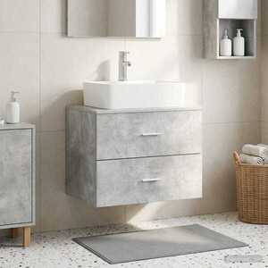 Imagine vidaXL Dulap de baie montat pe perete Gri Beton 62, 5 x 44, 5 x 50 cm