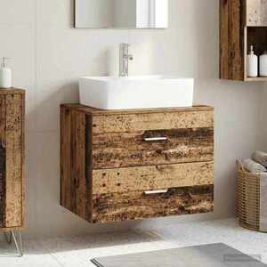 Imagine vidaXL Dulap de baie montat pe perete Lemn vechi 62, 5 x 44, 5 x 50 cm