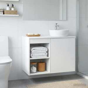 Imagine vidaXL Dulap de Baie Între Alb 30 x 35 x 50 cm Lemn prelucrat