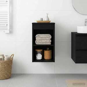 Imagine vidaXL Dulap de Baie Între Stejar Negru 30 x 35 x 50 cm Lemn prelucrat