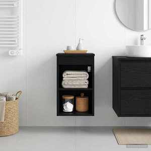Imagine vidaXL Dulap de Baie Între Stejar Negru 30 x 41 x 50 cm Lemn prelucrat